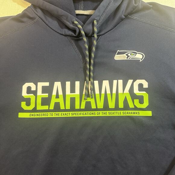 NFL Seahawks Men's Navy Pullover Hoodie Jacket LS Thermal Size XL? - Picture 2 of 13